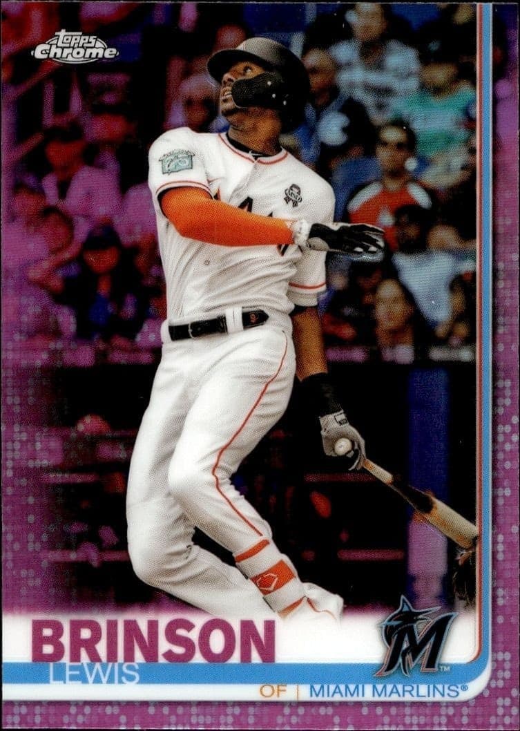 2019 Topps Chrome Lewis Brinson #122 baseball trading card front