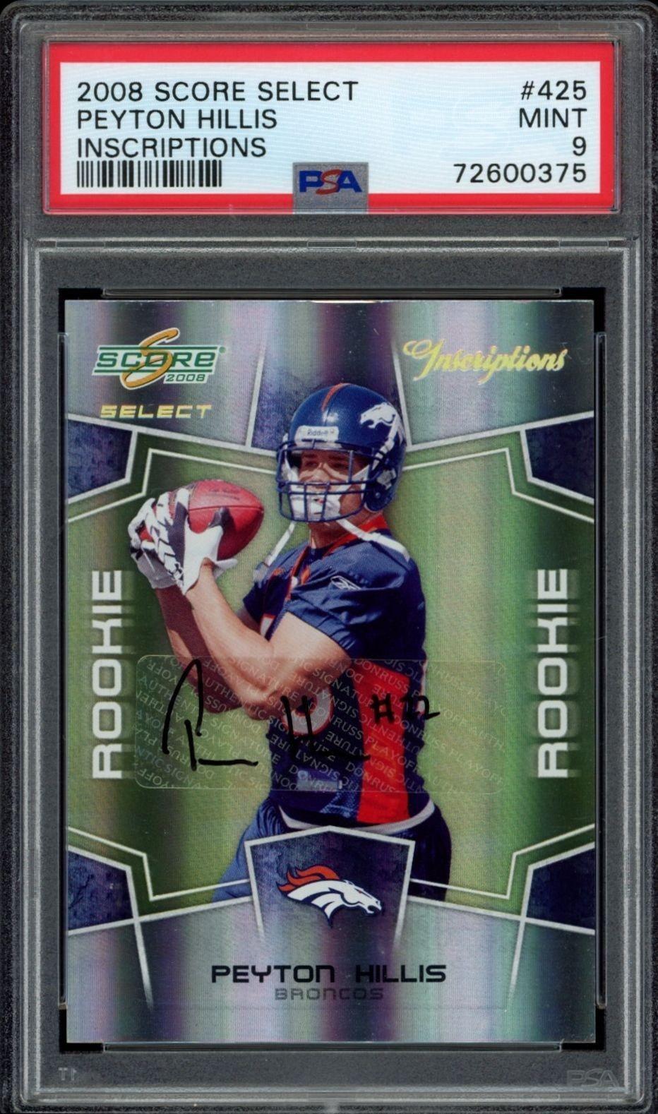 2008 Score Select Peyton Hillis #425 trading card