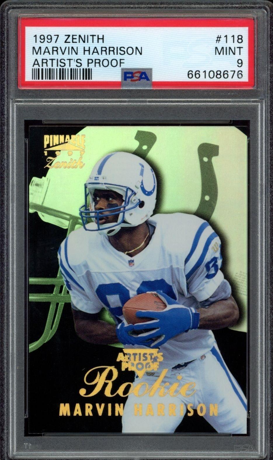 1997 Pinnacle Zenith Marvin Harrison #118 trading card