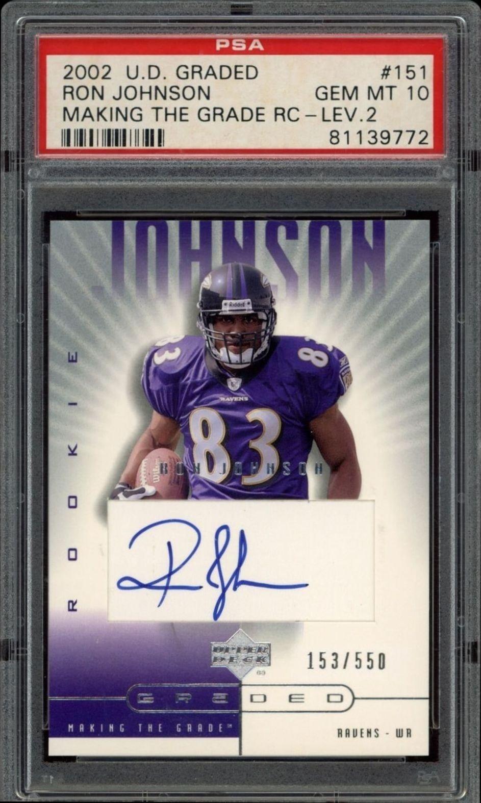2002 Upper-Deck Graded Ron Johnson #151 trading card