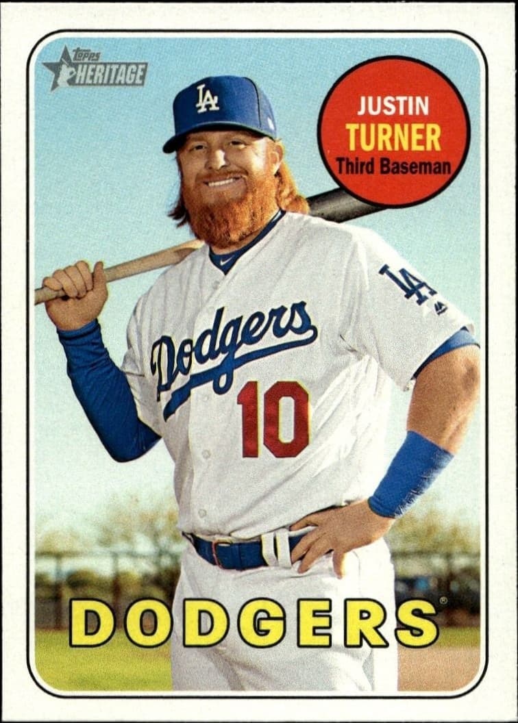 2018 Topps Heritage Justin Turner #312 baseball trading card front