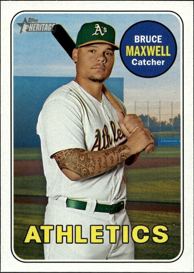 2018 Topps Heritage Bruce Maxwell #495 baseball trading card front