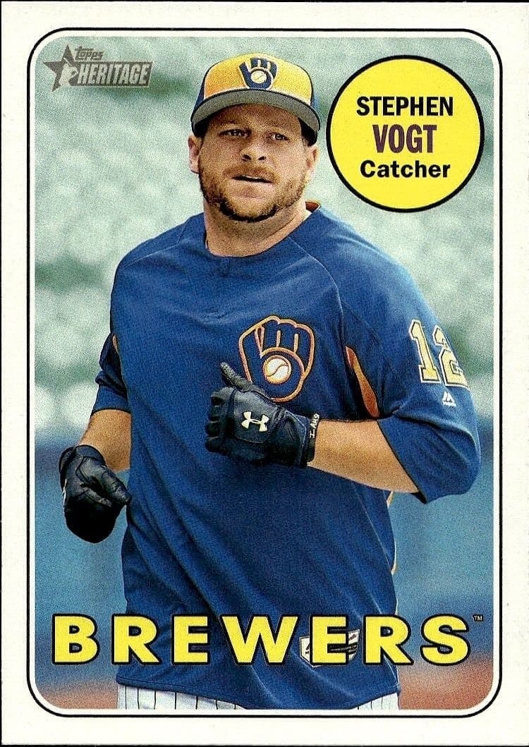 2018 Topps Heritage Stephen Vogt #49 baseball trading card front