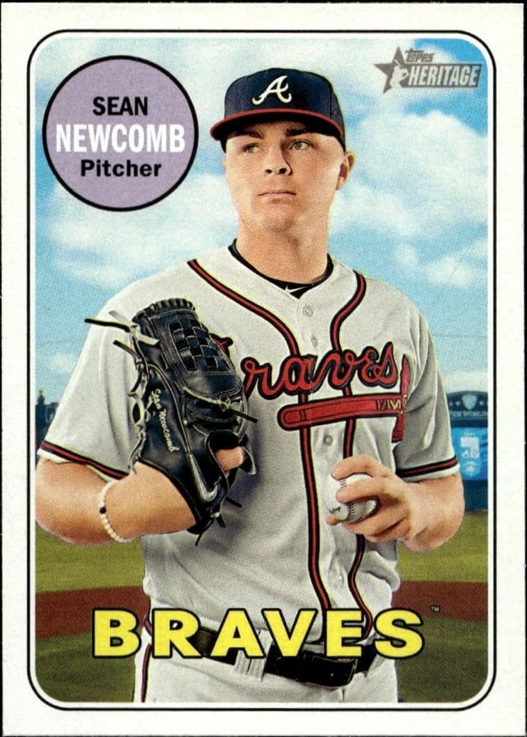2018 Topps Heritage Sean Newcomb #225 baseball trading card front