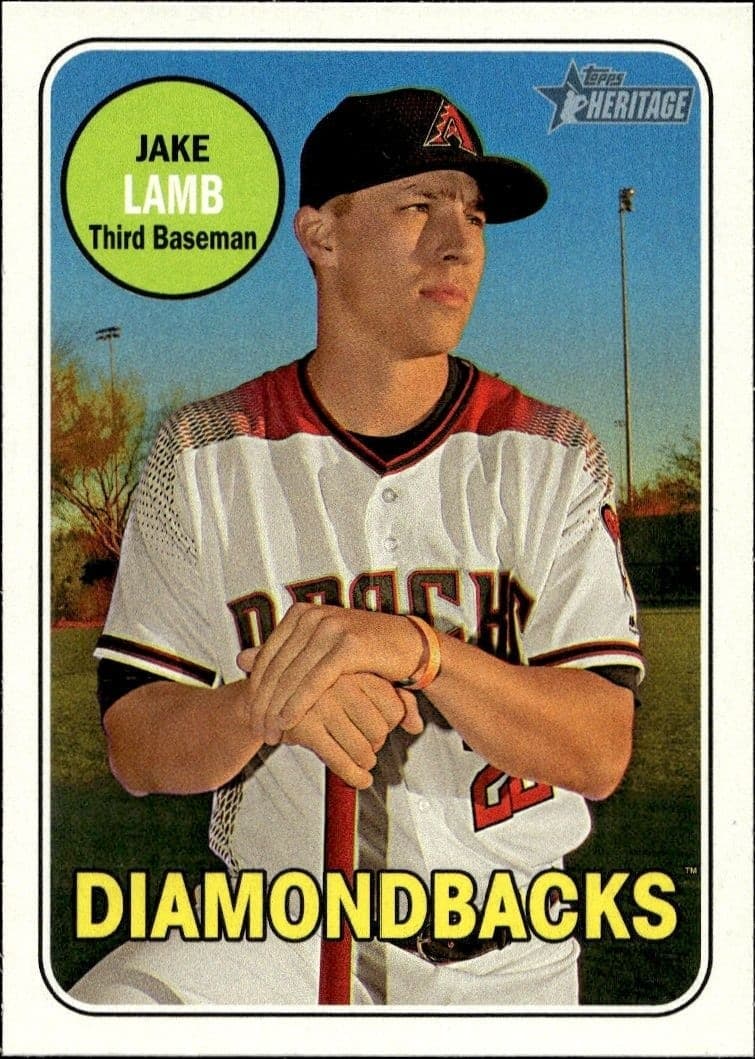 2018 Topps Heritage Jake Lamb #384 baseball trading card front