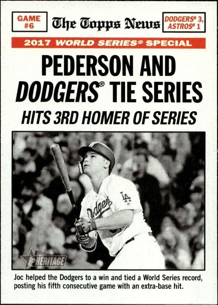 2018 Topps Heritage Pederson And Dodgers Tie Series: Joc Pederson #167 baseball trading card front