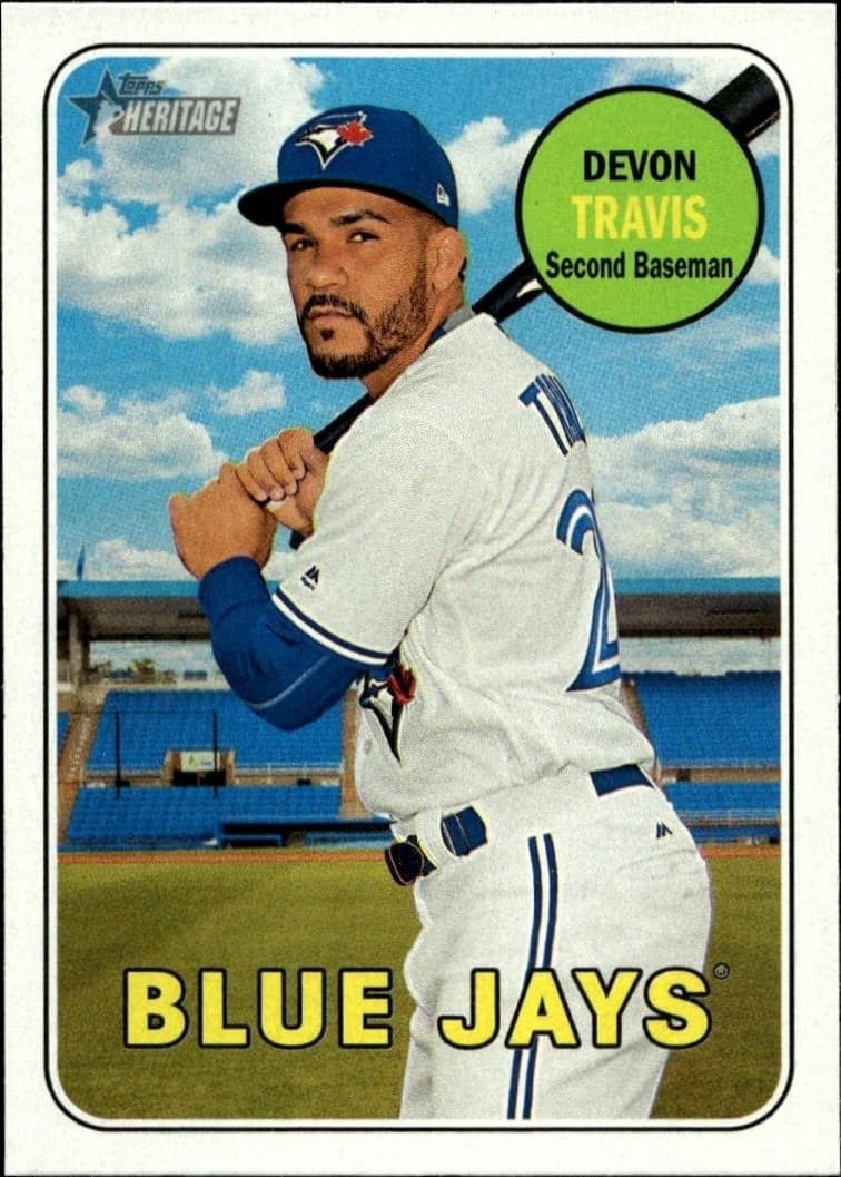 2018 Topps Heritage Devon Travis #154 baseball trading card front