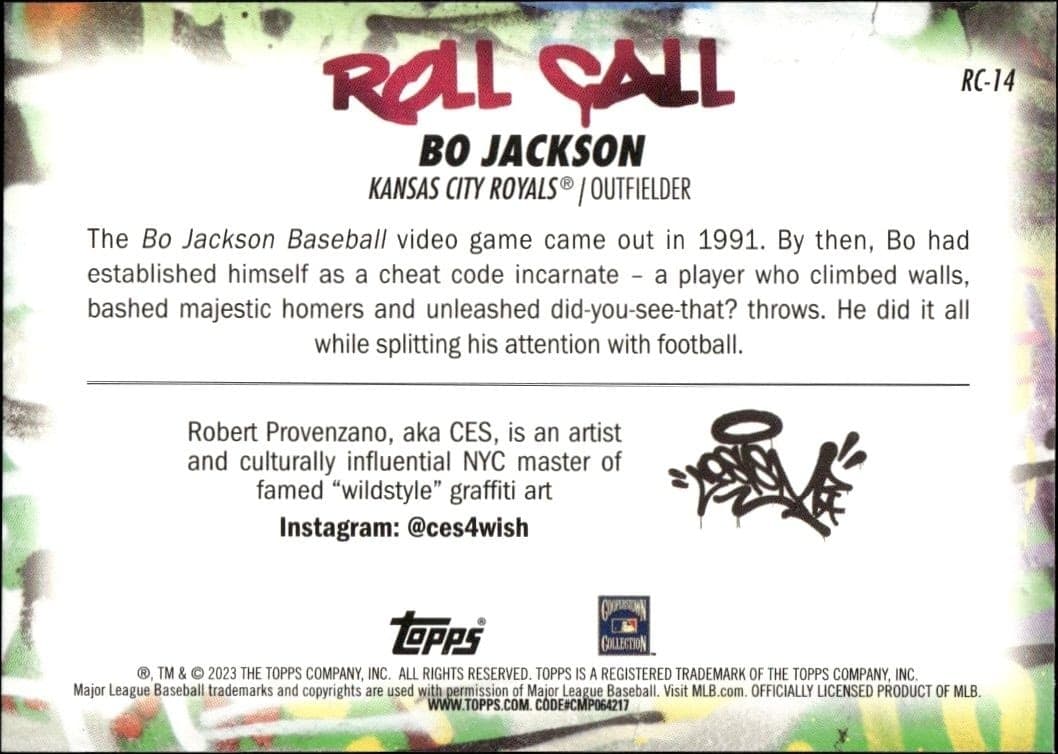 2023 Topps Big League Bo Jackson #RC-14 baseball trading card back