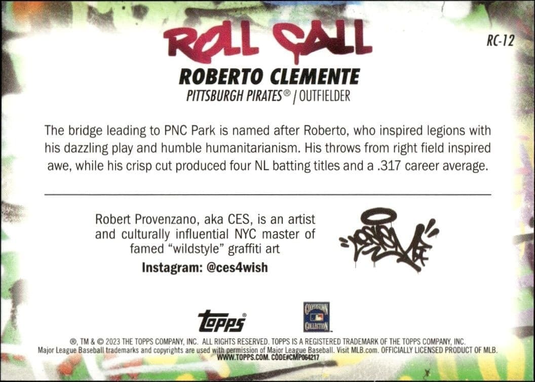 2023 Topps Big League Roberto Clemente #RC-12 baseball trading card back