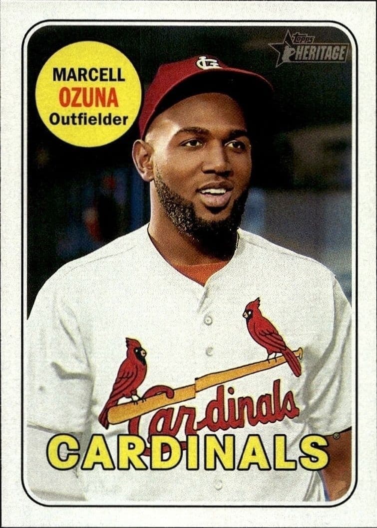 2018 Topps Heritage Marcell Ozuna #170 baseball trading card front