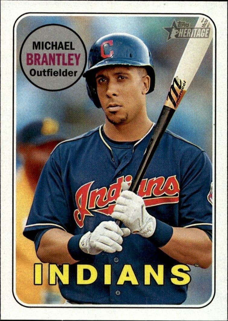 2018 Topps Heritage Michael Brantley #385 baseball trading card front