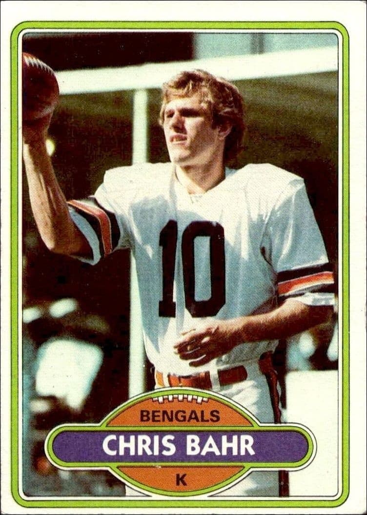 1980 Topps Chris Bahr #501 football trading card front