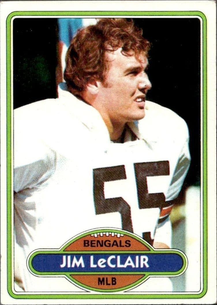 1980 Topps Jim LeClair #306 football trading card front