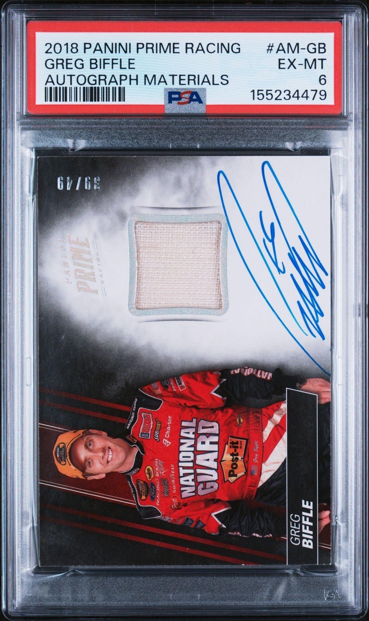 2018 Panini Prime Greg Biffle #AM-GB trading card
