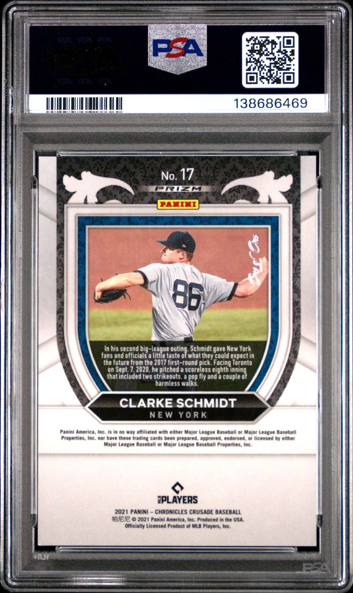 2021 Panini Chronicles Clarke Schmidt #17 baseball trading card back