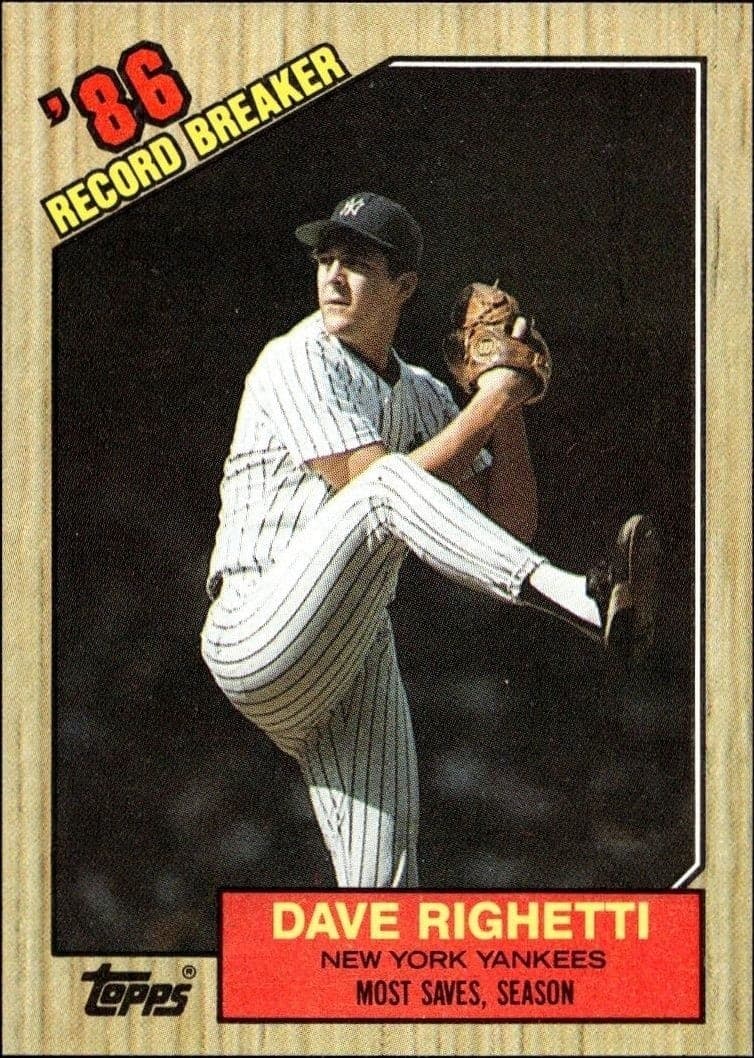 1987 Topps Dave Righetti #5 trading card