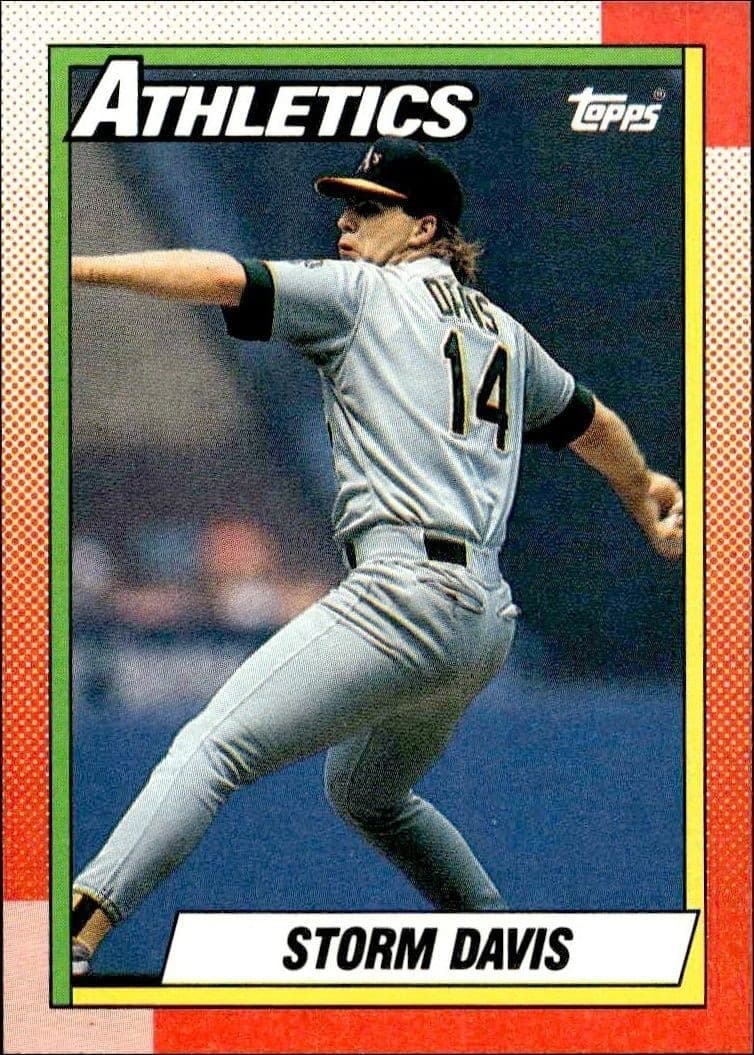 1990 Topps Storm Davis #606 trading card