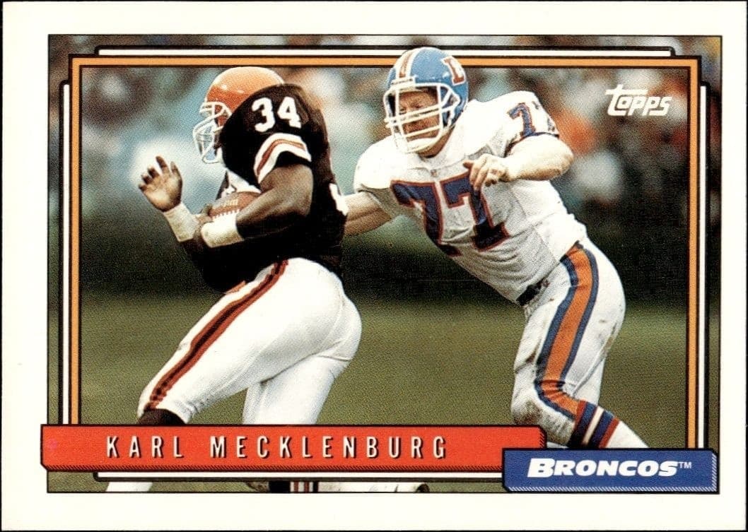1992 Topps Karl Mecklenburg #40 trading card