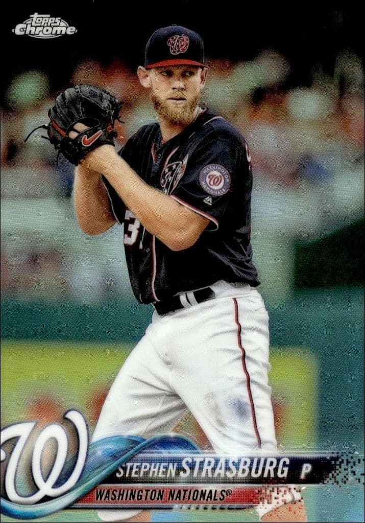 2018 Topps Chrome Stephen Strasburg #185 trading card