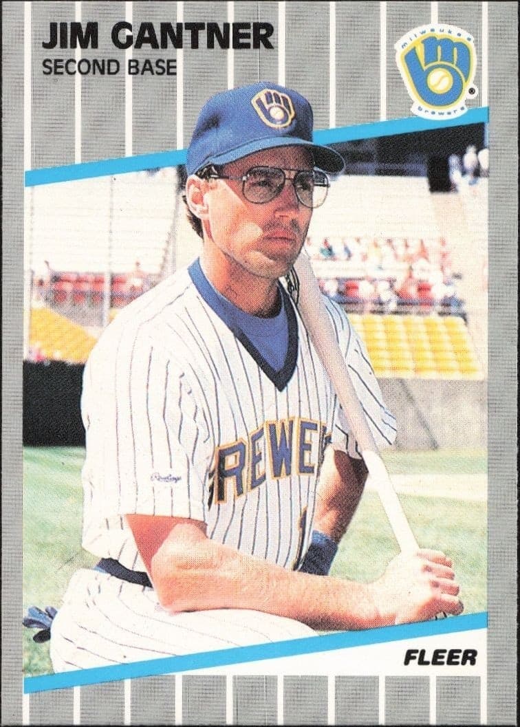 1989 Fleer Jim Gantner #186 trading card