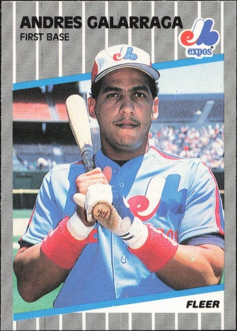 1989 Fleer Andres Galarraga #376 trading card