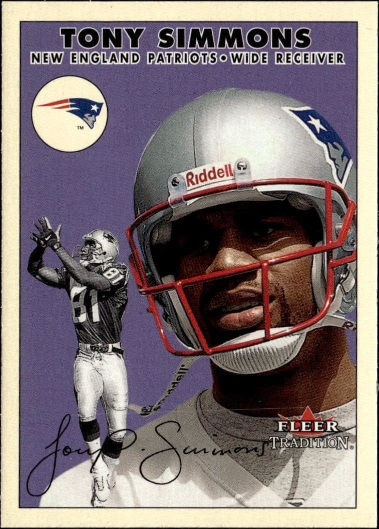 2000 Fleer Tradition Glossy Tony Simmons #191 football trading card front