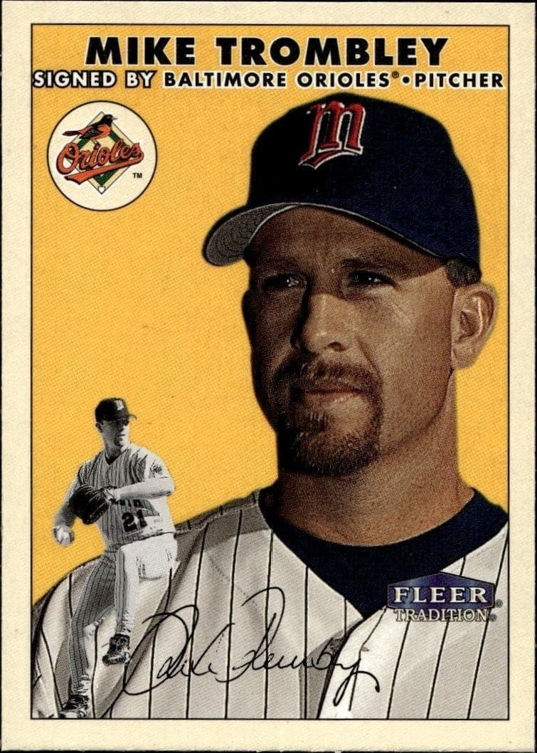 2000 Fleer Tradition Glossy Mike Trombley #117 baseball trading card front