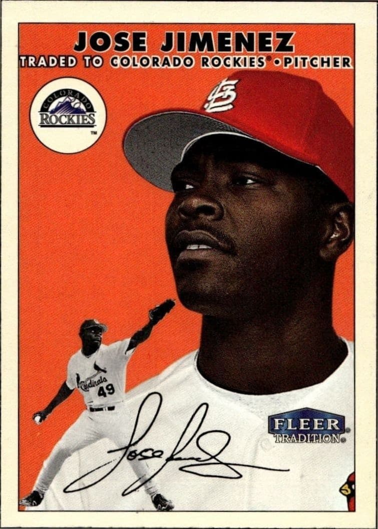 2000 Fleer Tradition Glossy Jose Jimenez #347 baseball trading card front