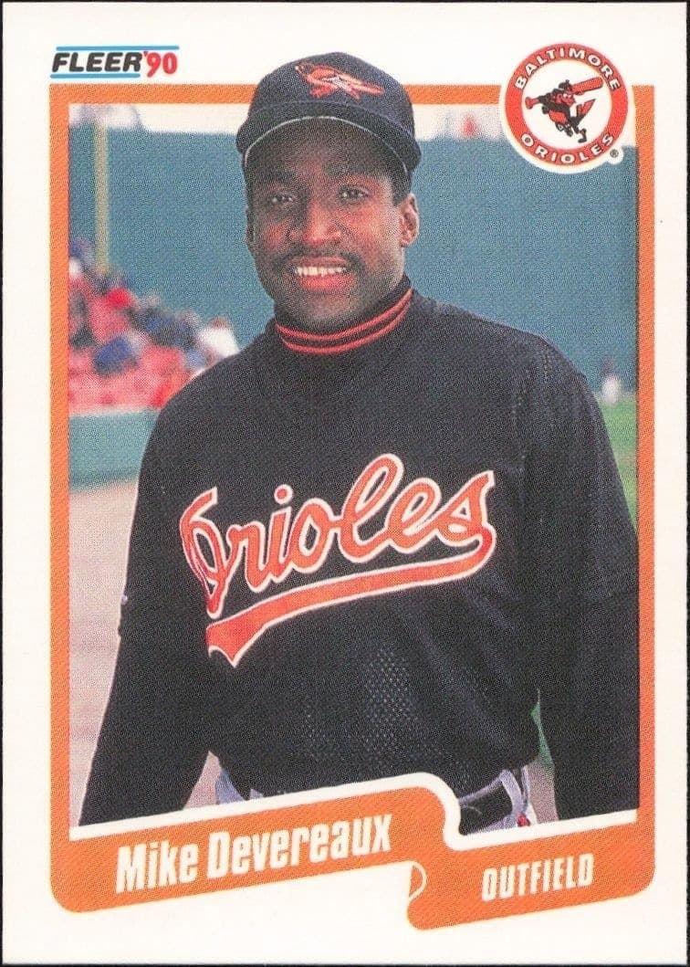 1990 Fleer Mike Devereaux #175A trading card
