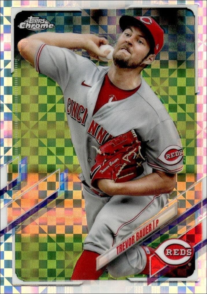 2021 Topps Chrome Trevor Bauer #77 trading card
