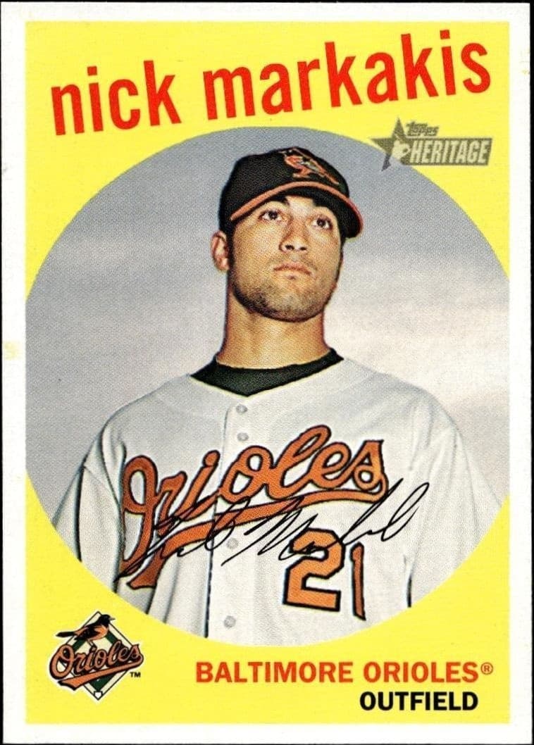 2008 Topps Heritage Nick Markakis #170 trading card