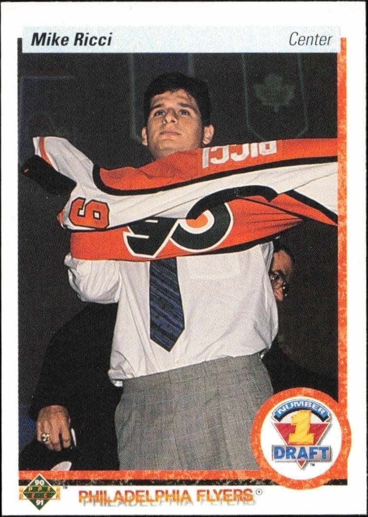 1990-91 Upper Deck Mike Ricci #355 hockey trading card front