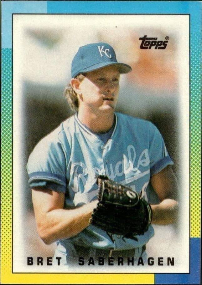 1990 Topps Minis Bret Saberhagen #17 trading card