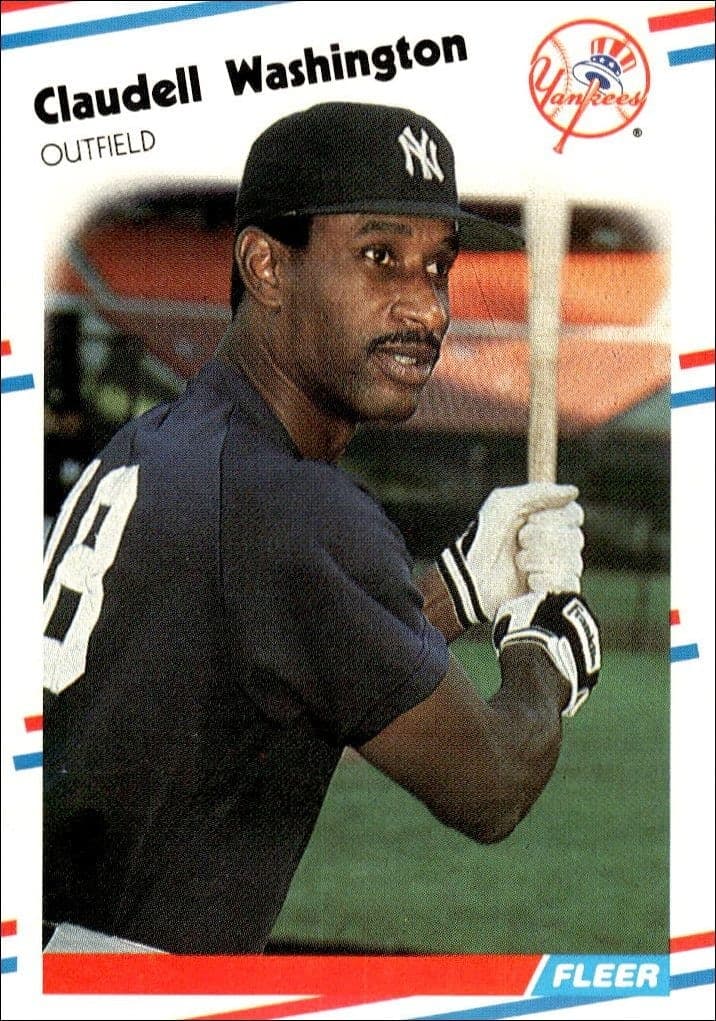 1988 Fleer Claudell Washington #225 trading card