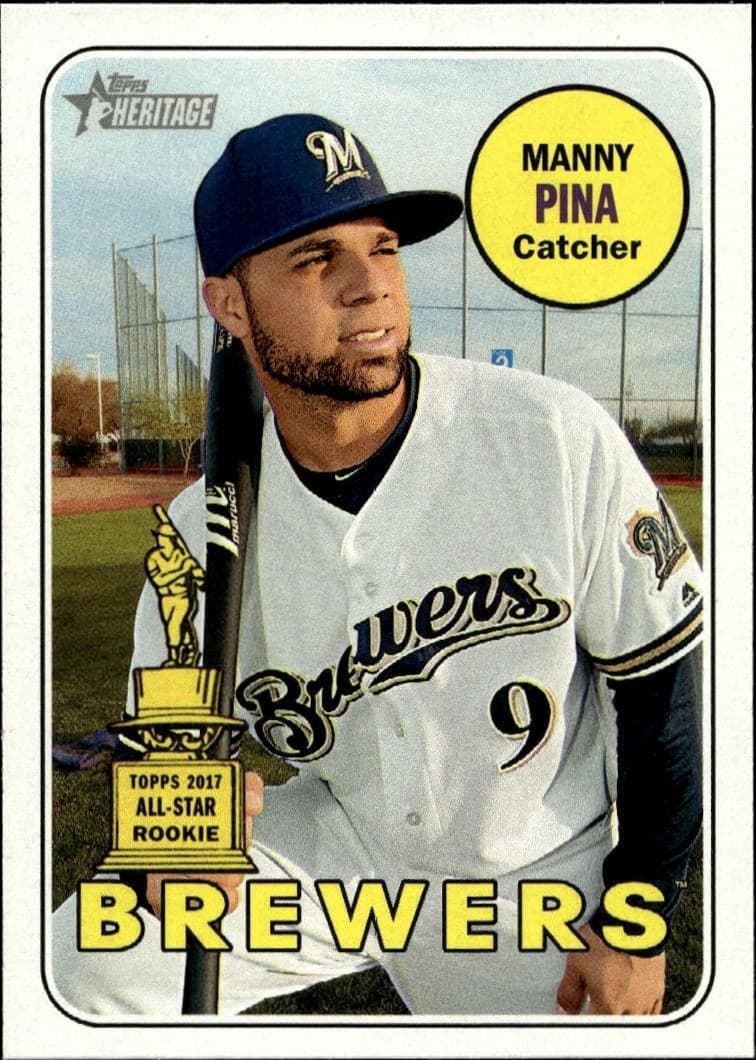 2018 Topps Heritage Manny Pina #344 baseball trading card front