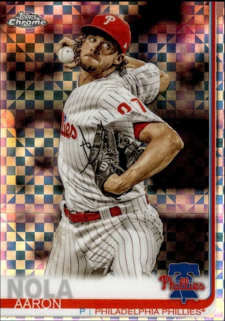 2019 Topps Chrome Aaron Nola #176 trading card
