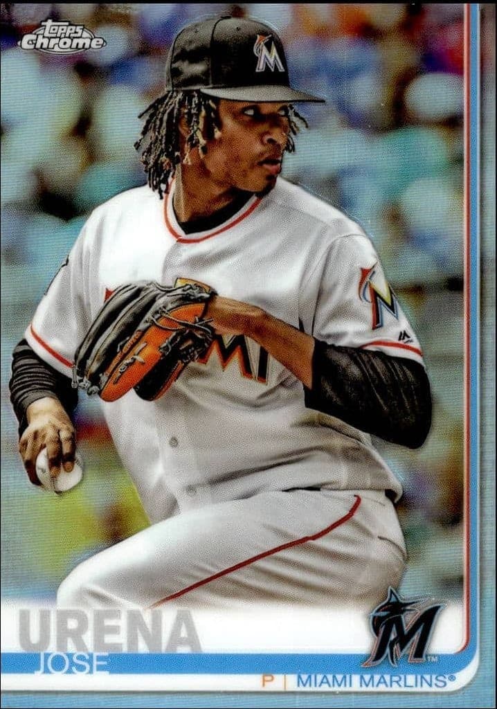 2019 Topps Chrome Jose Urena #20 trading card