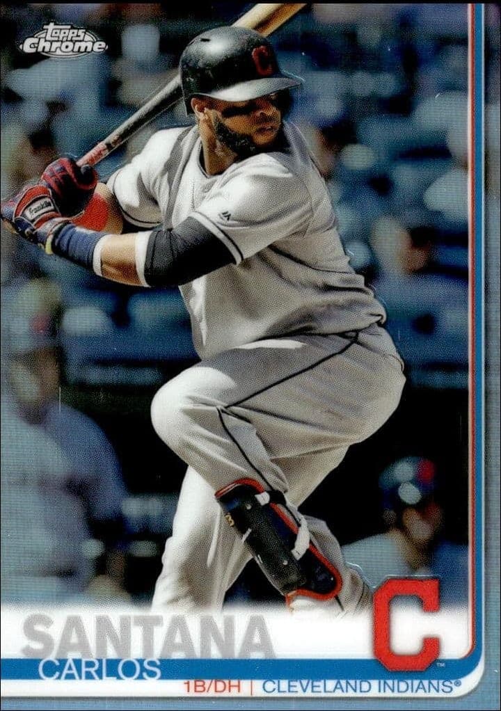 2019 Topps Chrome Carlos Santana #44 trading card