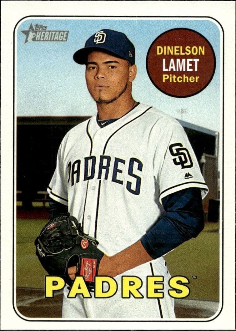 2018 Topps Heritage Dinelson Lamet #190 baseball trading card front