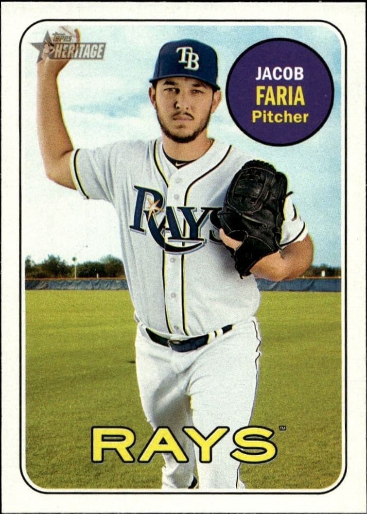 2018 Topps Heritage Jacob Faria #342 baseball trading card front