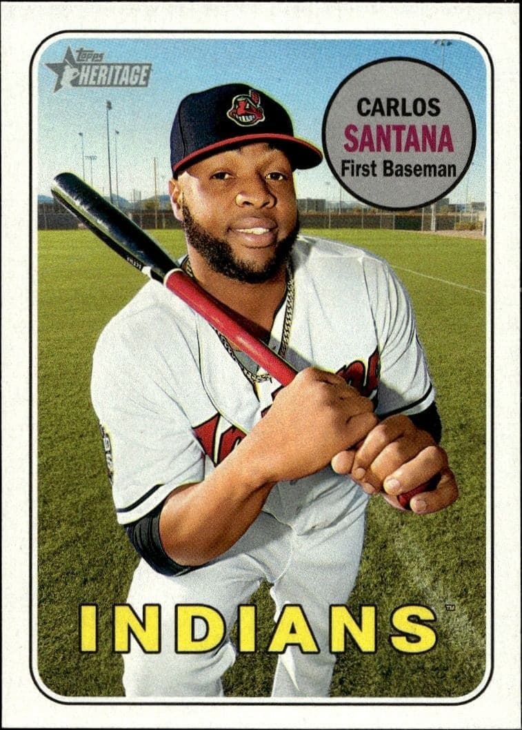 2018 Topps Heritage Carlos Santana #340 trading card