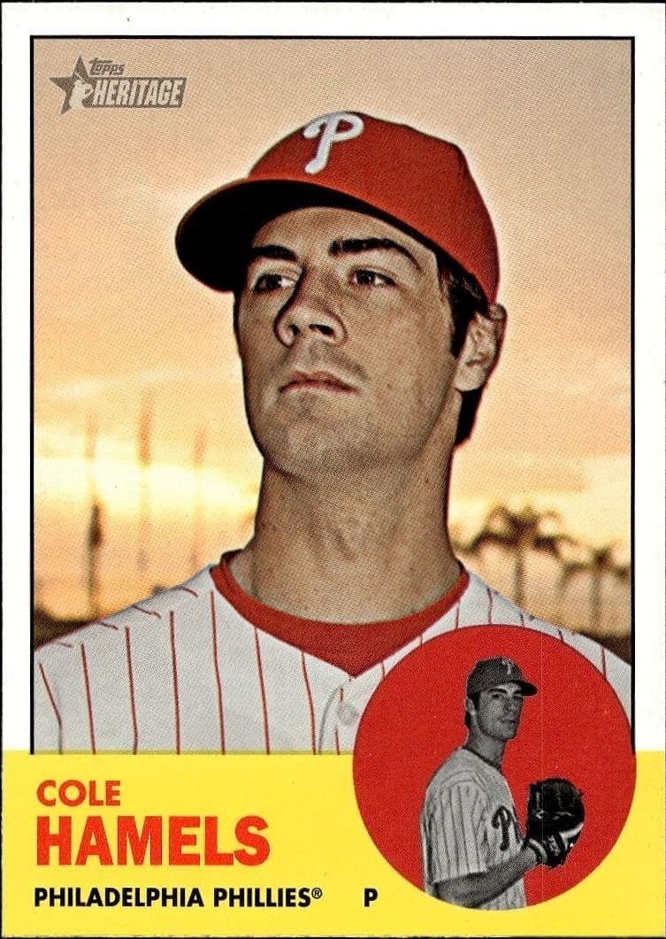 2012 Topps Heritage Cole Hamels #132 trading card