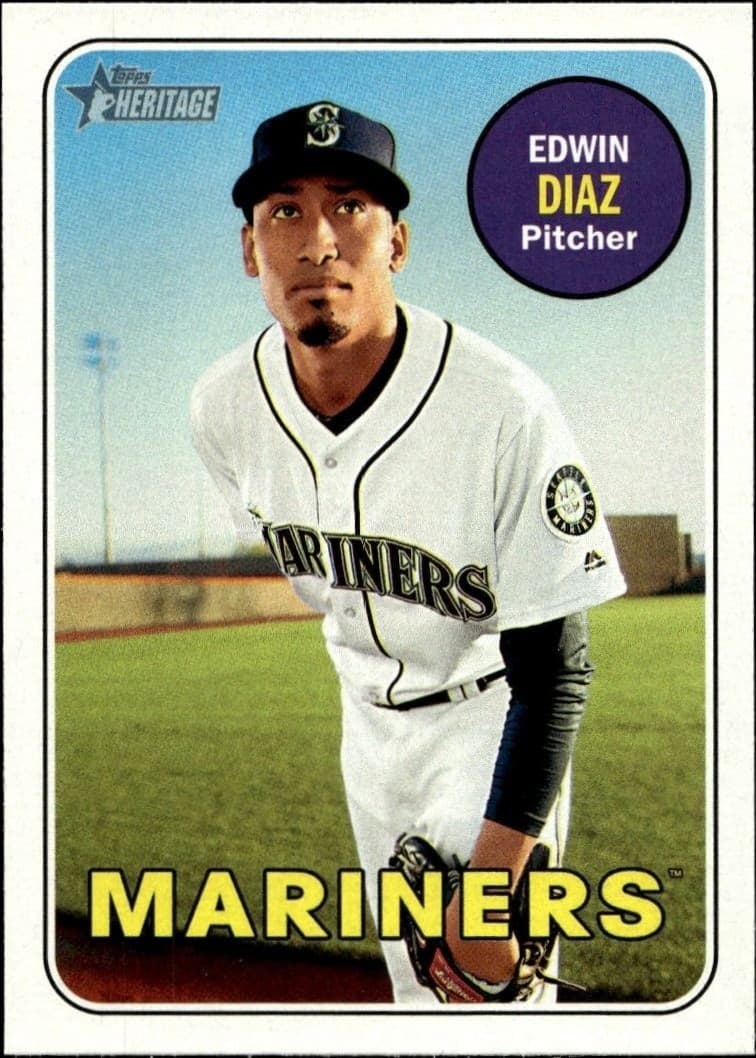 2018 Topps Heritage Edwin Diaz #102 trading card
