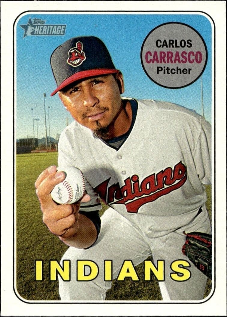 2018 Topps Heritage Carlos Carrasco #220 trading card