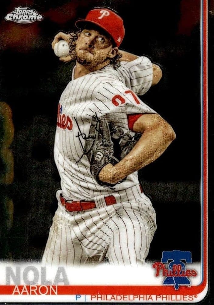 2019 Topps Chrome Aaron Nola #176 trading card