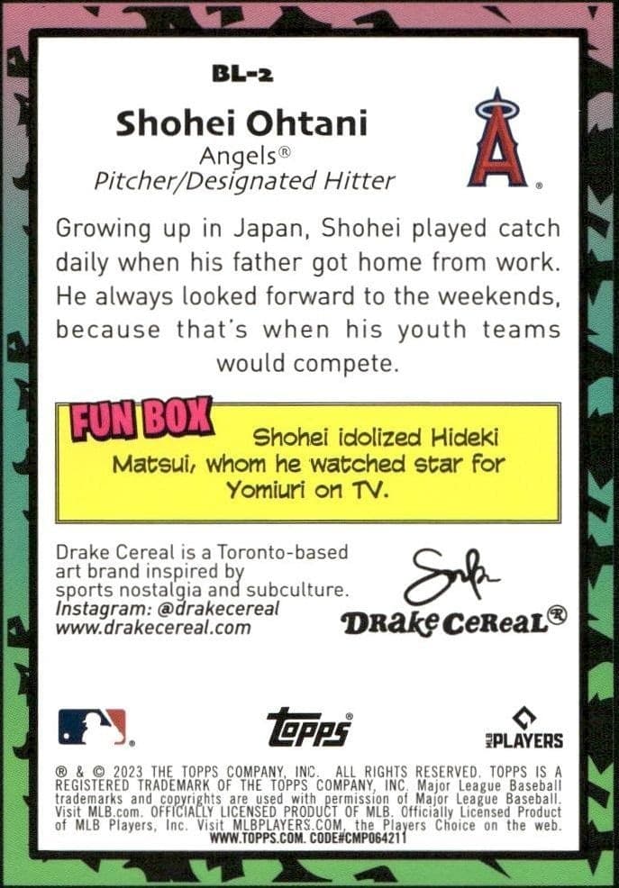 2023 Topps Big League Shohei Ohtani #BL-2 baseball trading card back