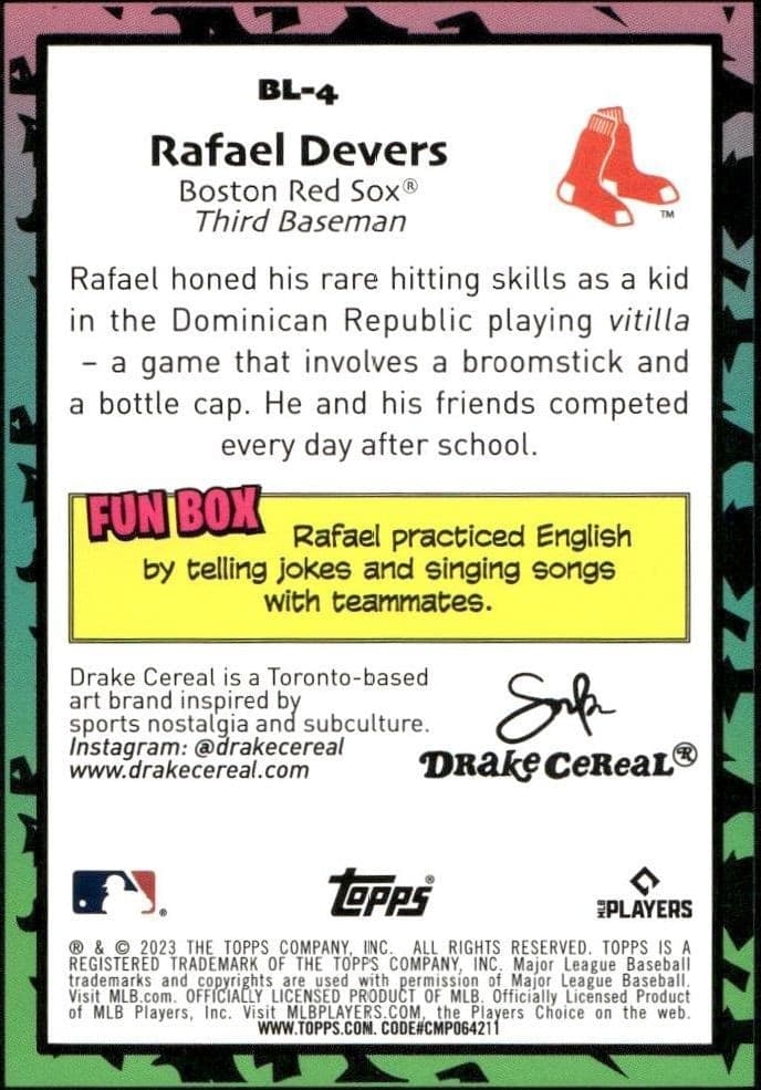 2023 Topps Big League Rafael Devers #BL-4 baseball trading card back