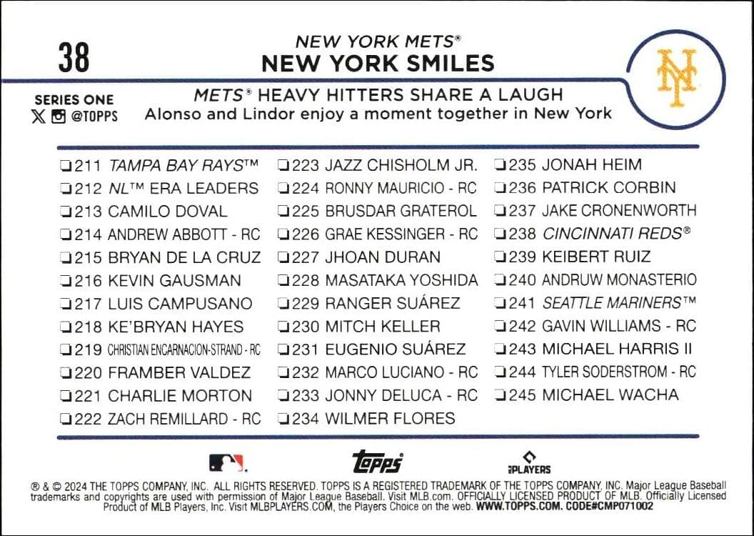 2024 Topps Pete Alonso #38 baseball trading card back
