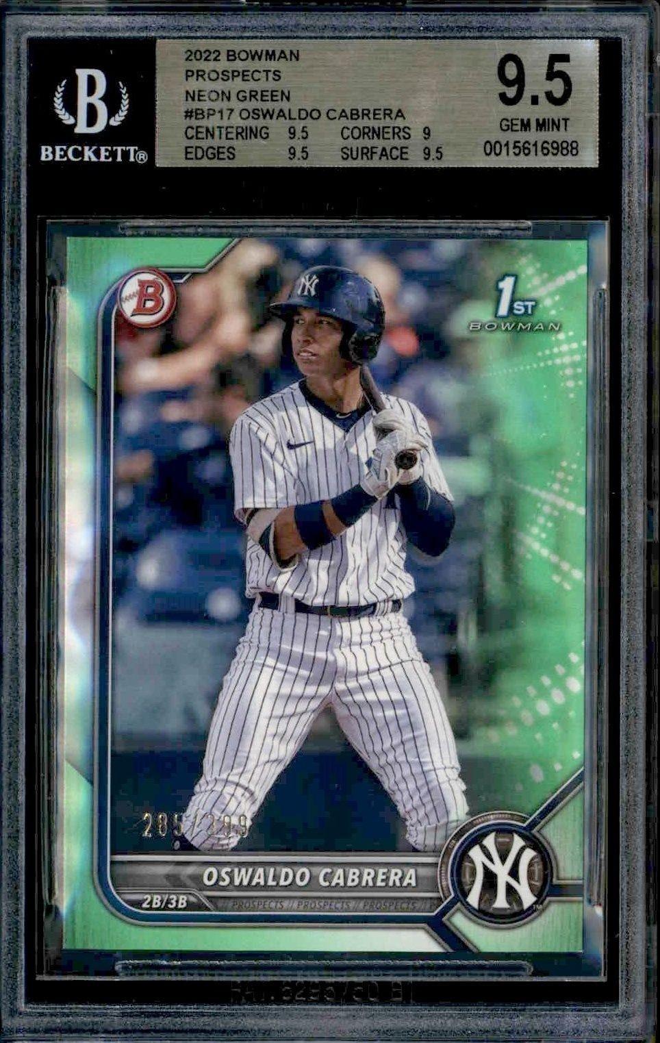 2022 Bowman Prospects Oswaldo Cabrera #BP-17 trading card