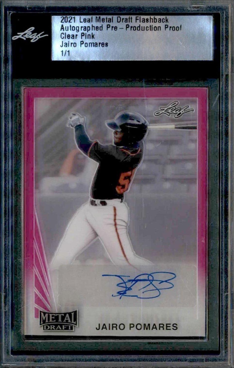 2021 Leaf Metal Draft Flashback Jairo Pomares #1/1 trading card